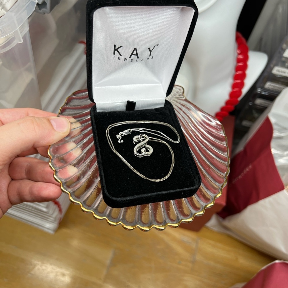 M12 Kay Jeweler Jane Seymour Jewelry S925 Silver Open Heart Natural Diamond